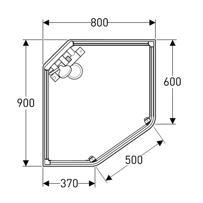  Contura Showerama Classic Pentagonal Duschkabin - Badhuset.se