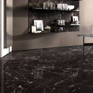  Golvabia Emperador Marmor Klinker Svart Polerad - Badhuset.se