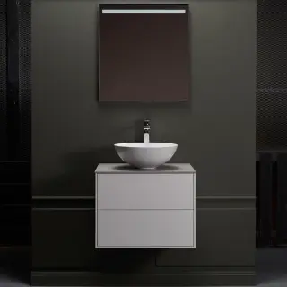  Hafa Edge Kommod 60 med ovanpåliggande tvättställ - Badhuset.se