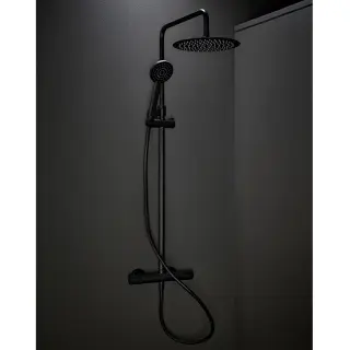  Hafa Mix Slim Round Takdusch, Svart - Badhuset.se