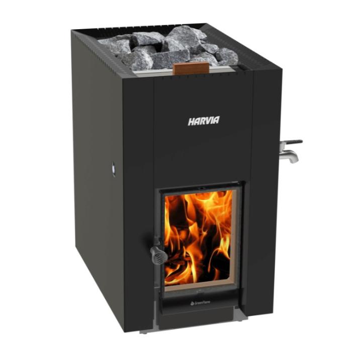  Harvia Linear 22 GreenFlame Vedeldat Bastuaggregat med Vattentank - Badhuset.se