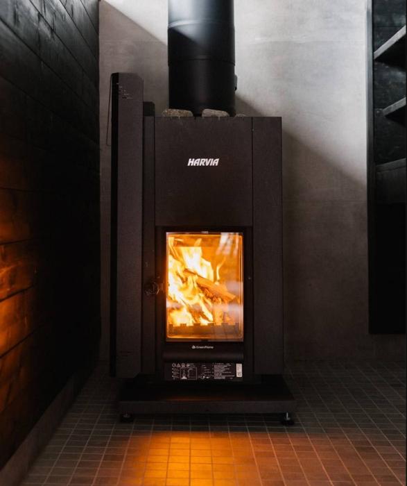  Harvia Linear 22 GreenFlame Vedeldat Bastuaggregat - Badhuset.se