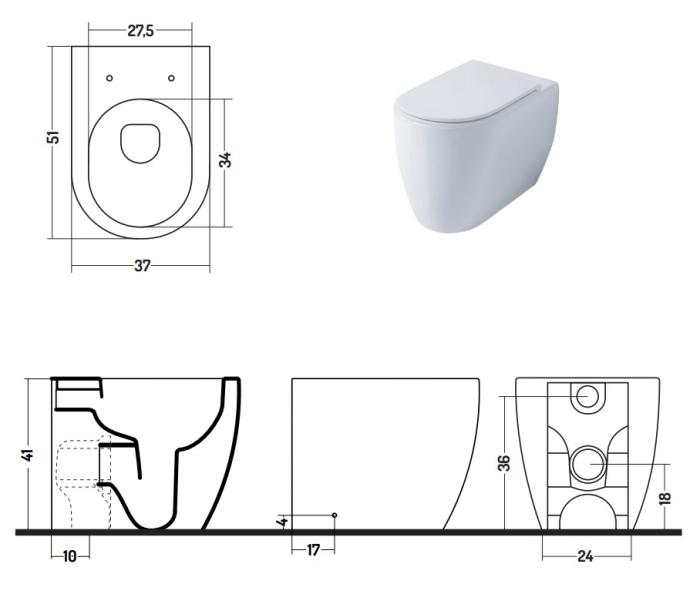  Haven Toalettstol WC3 Golvstående - Badhuset.se