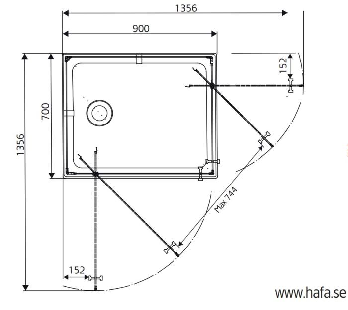  Hafa Breeze Square Duschkabin - Badhuset.se
