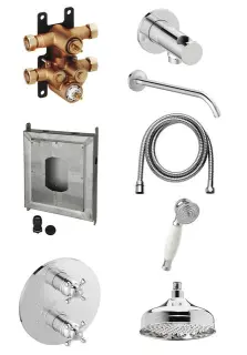  Damixa Tradition HS1 Takduschpaket med dold rördragning - Badhuset.se