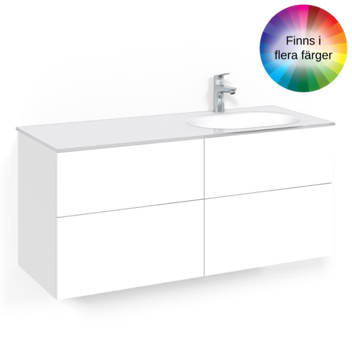  Macro Design Crown Kommod 120x45 med heltäckande glastvättställ - Badhuset.se