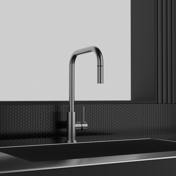  Scandtap Steel Accent Square D Köksblandare - Badhuset.se