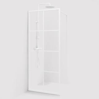  Macro Design Empire Skärmvägg fast med vit spröjs - Badhuset.se