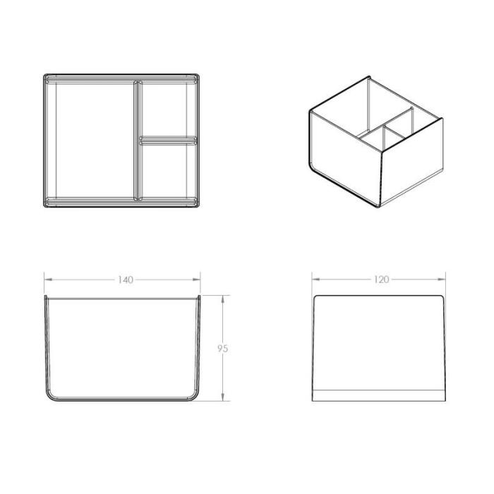  Haven Box Square A3. 25 Inredningsbox Slate Grey - Badhuset.se