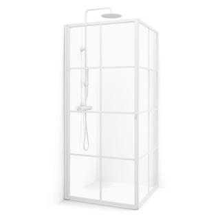  Macro Design Empire Swing Hörndusch fast vägg/dörr med vit spröjs - Badhuset.se