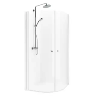  Macro Design Spirit Rund DHSC Hörndusch låg med Knopphandtag - Badhuset.se