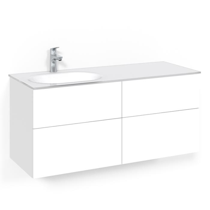  Macro Design Crown Kommod 120x45 med heltäckande glastvättställ - Badhuset.se