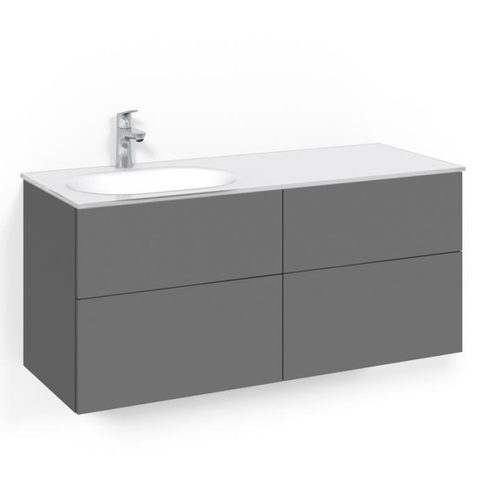 Macro Design Crown Kommod 120x45 med heltäckande glastvättställ - Badhuset.se