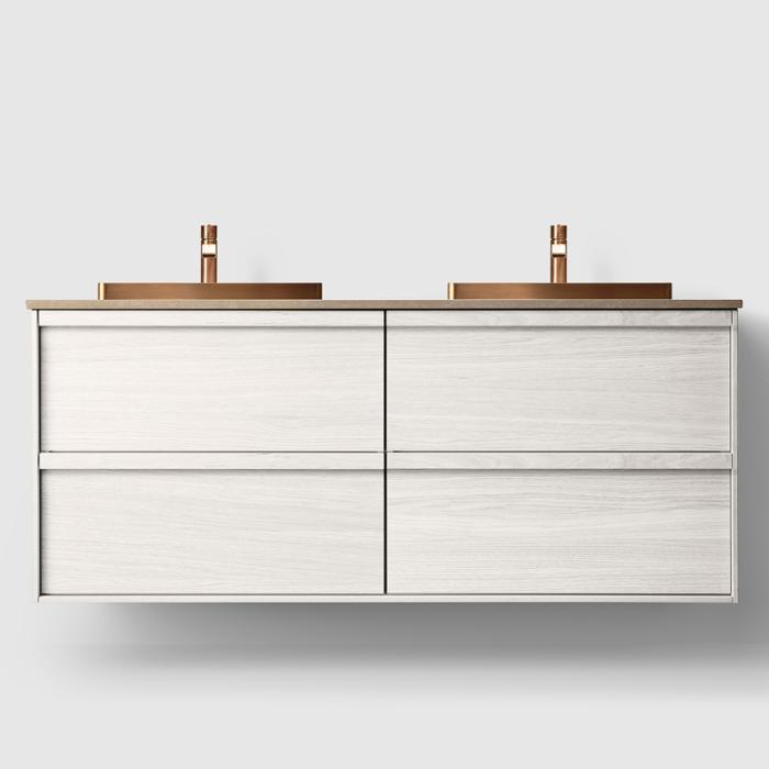  Haven H2 Kommod 140 med stenskiva och nedsänkta tvättställ - Badhuset.se