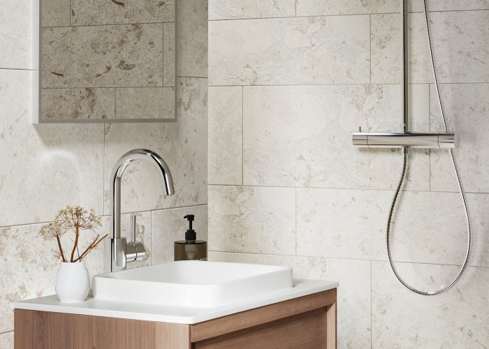  Bricmate J36 Limestone Select White Honed Granitkeramik - Badhuset.se