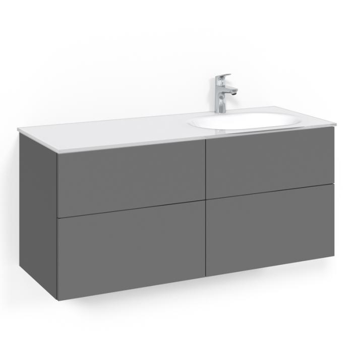  Macro Design Crown Kommod 120x45 med heltäckande glastvättställ - Badhuset.se