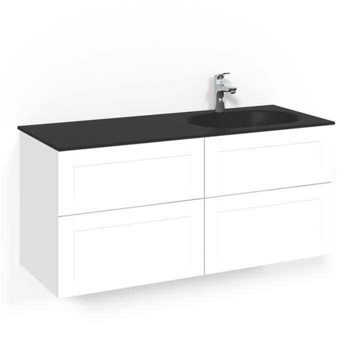  Macro Design Crown Kommod 120x45 med heltäckande glastvättställ - Badhuset.se