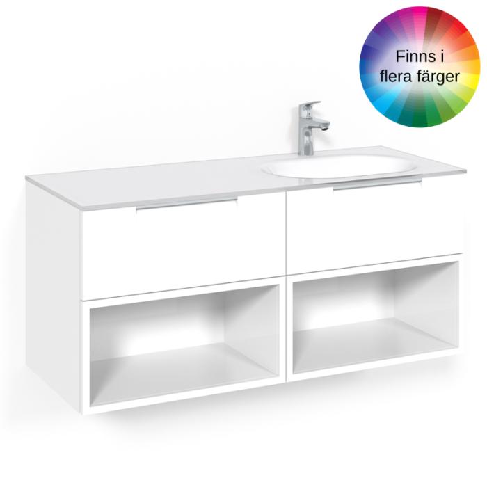  Macro Design Crown Open Box Kommod 120x45 med heltäckande glastvättställ - Badhuset.se