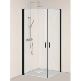  Hafa Igloo Pro Corner Svart Hörndusch - Badhuset.se