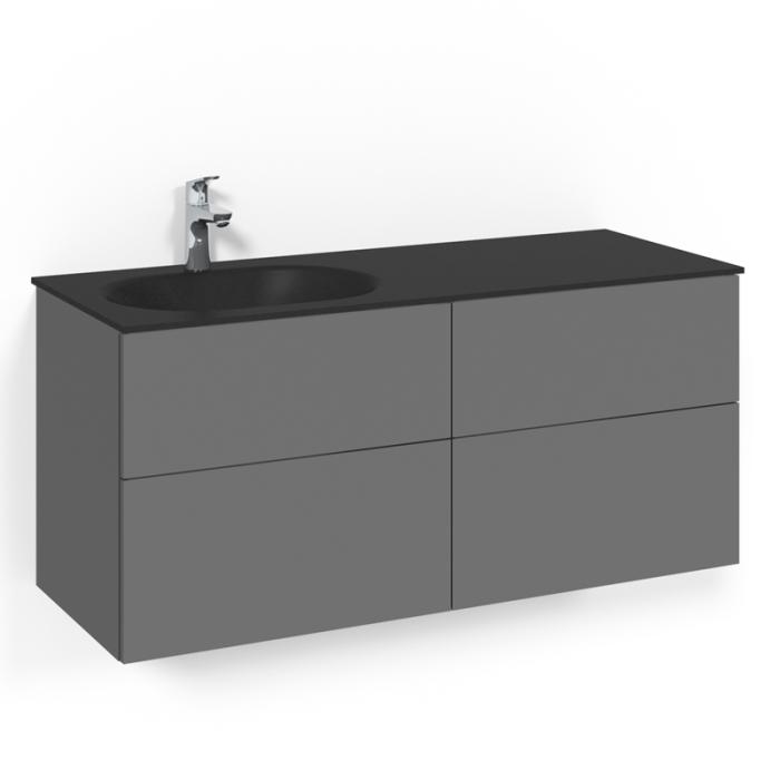  Macro Design Crown Kommod 120x45 med heltäckande glastvättställ - Badhuset.se