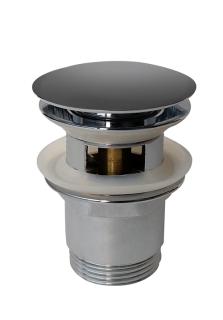  Hafa Pop up bottenventil, för tvättställ med bräddavlopp, Svart/Krom - Badhuset.se