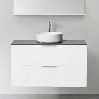  Hafa Shape Kommod 100 med ovanpåliggande tvättställ - Badhuset.se