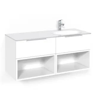  Macro Design Crown Open Box Kommod 120x45 med heltäckande glastvättställ - Badhuset.se