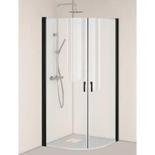  Hafa Igloo Pro Round Svart Hörndusch - Badhuset.se