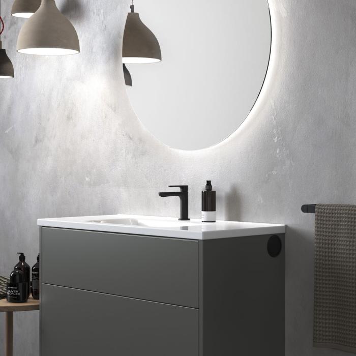  INR SLEEK Tvättställsblandare låg, Mattsvart - Badhuset.se