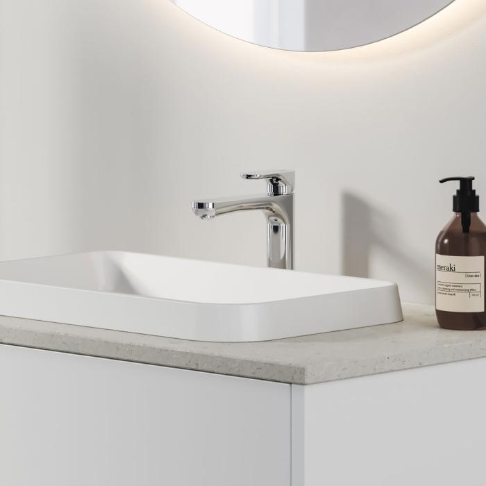  INR Sleek Tvättställsblandare låg, Krom - Badhuset.se