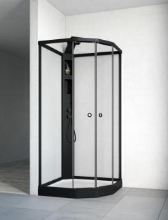  Macro Design Duschkabin Flow Semi Svart med Infälld Blandare - Badhuset.se