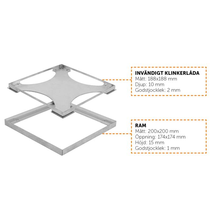  Tebo Golvbrunnssil Tile In Slim 200 Borstad - Badhuset.se
