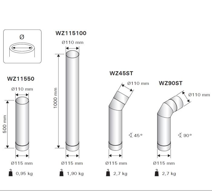  Harvia Vinkelrör 90/115 - Badhuset.se