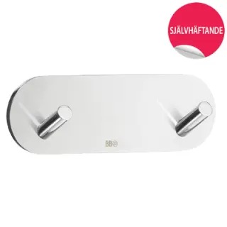  Beslagsboden Dubbelkrok mini, sj&auml;lvh&auml;ftande - Badhuset.se