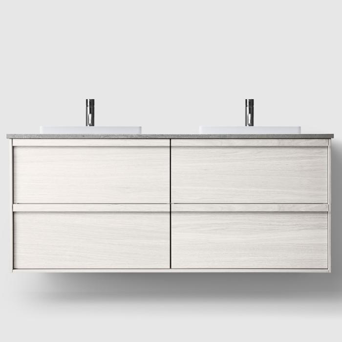  Haven H2 Kommod 140 med stenskiva och nedsänkta tvättställ - Badhuset.se