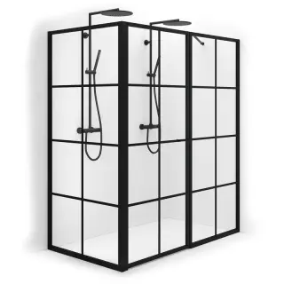  Macro Design Empire L Hörndusch med svart spröjs - Badhuset.se