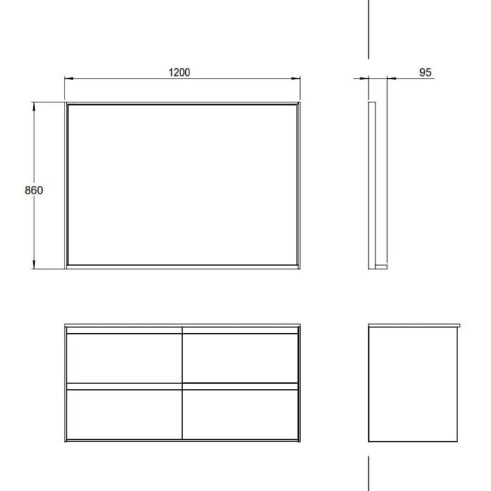 Haven M7 Spegel med belysning och hylla - Badhuset.se