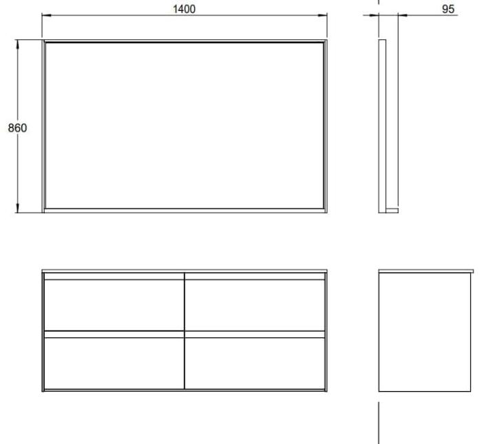  Haven M7 Spegel med belysning och hylla - Badhuset.se