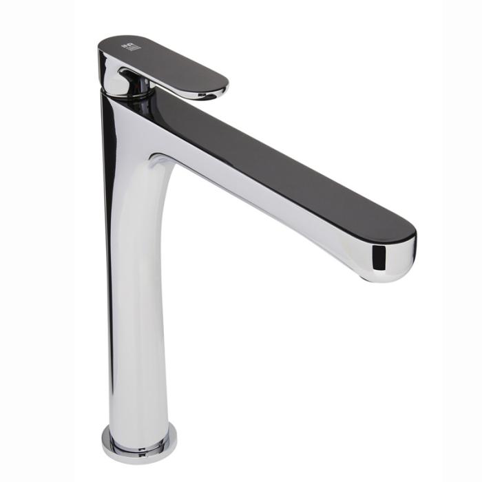  INR Sleek Tvättställsblandare hög, Krom/Svart - Badhuset.se