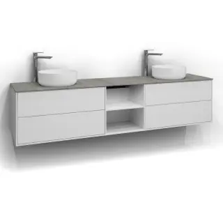  Svedbergs Epos Kommod Dold/Öppen 200x45 för två ovanpåliggande tvättställ - Badhuset.se