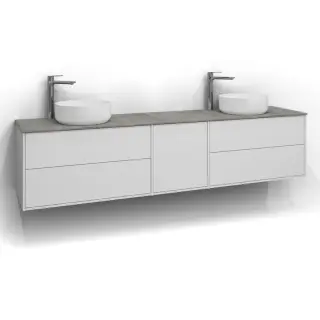  Svedbergs Epos Kommod Dold/Dold 200x45 för två ovanpåliggande tvättställ - Badhuset.se