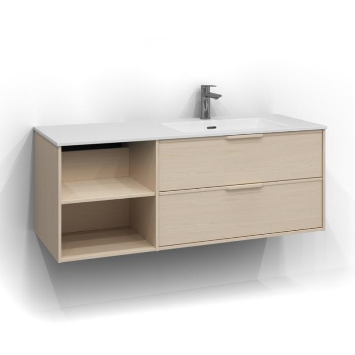  Svedbergs Epos Kommod Dold/Öppen 120x45 för heltäckande tvättställ - Badhuset.se