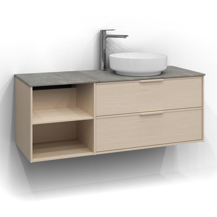  Svedbergs Epos Kommod Dold/Öppen 120x45 för ovanpåliggande tvättställ - Badhuset.se