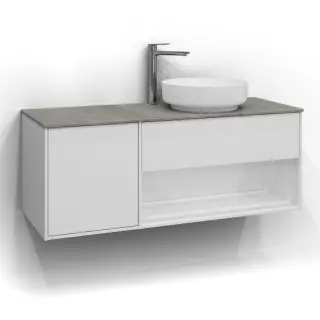  Svedbergs Epos Kommod Öppen/Dold 120x45 för ovanpåliggande tvättställ - Badhuset.se