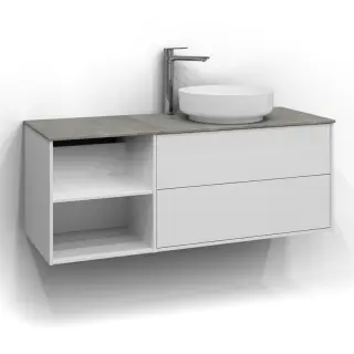  Svedbergs Epos Kommod Dold/Öppen 120x45 för ovanpåliggande tvättställ - Badhuset.se