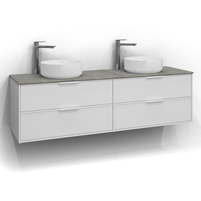 Svedbergs Epos Kommod 160x45 för två ovanpåliggande tvättställ - Badhuset.se