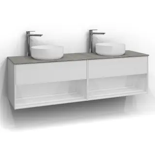  Svedbergs Epos Kommod Öppen 160x45 för två ovanpåliggande tvättställ - Badhuset.se