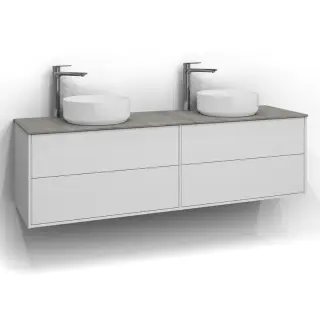  Svedbergs Epos Kommod 160x45 för två ovanpåliggande tvättställ - Badhuset.se