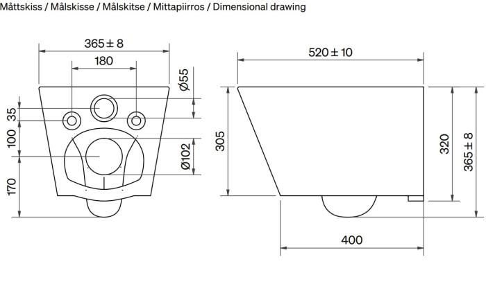  Svedbergs Vege Vägghängd Toalettstol - Badhuset.se