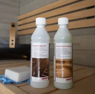  Harvia Bastuv&aring;rdsset - paraffinolja & reng&ouml;ring - Badhuset.se